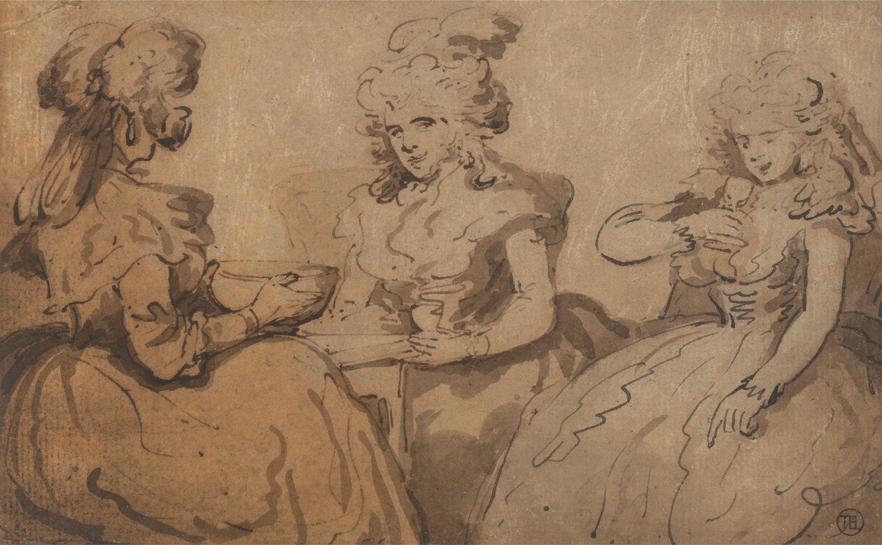Mulheres bebendo ponche de Thomas Rowlandson