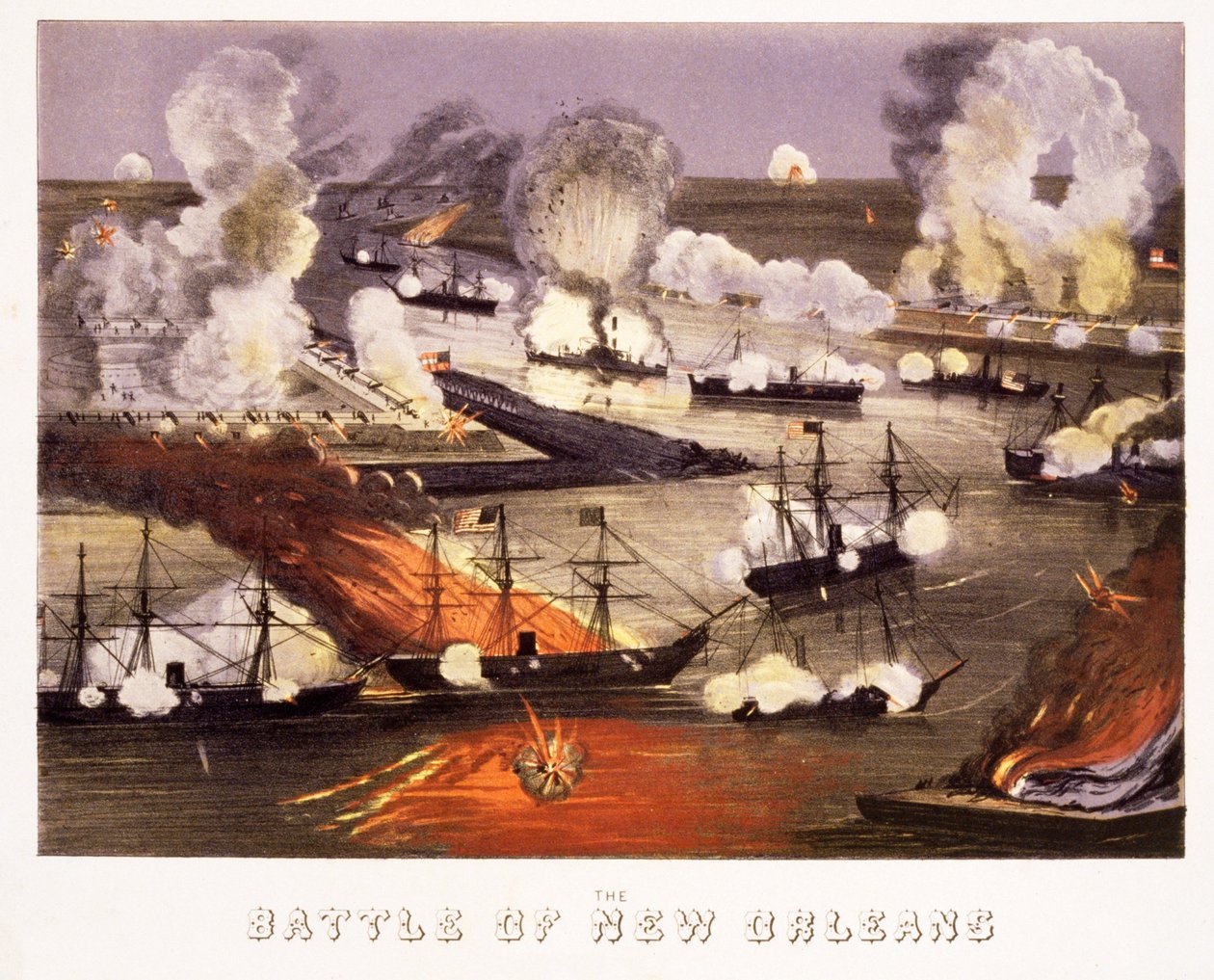A Batalha de Nova Orleans, pub. c.1865 de Thomas S. Sinclair