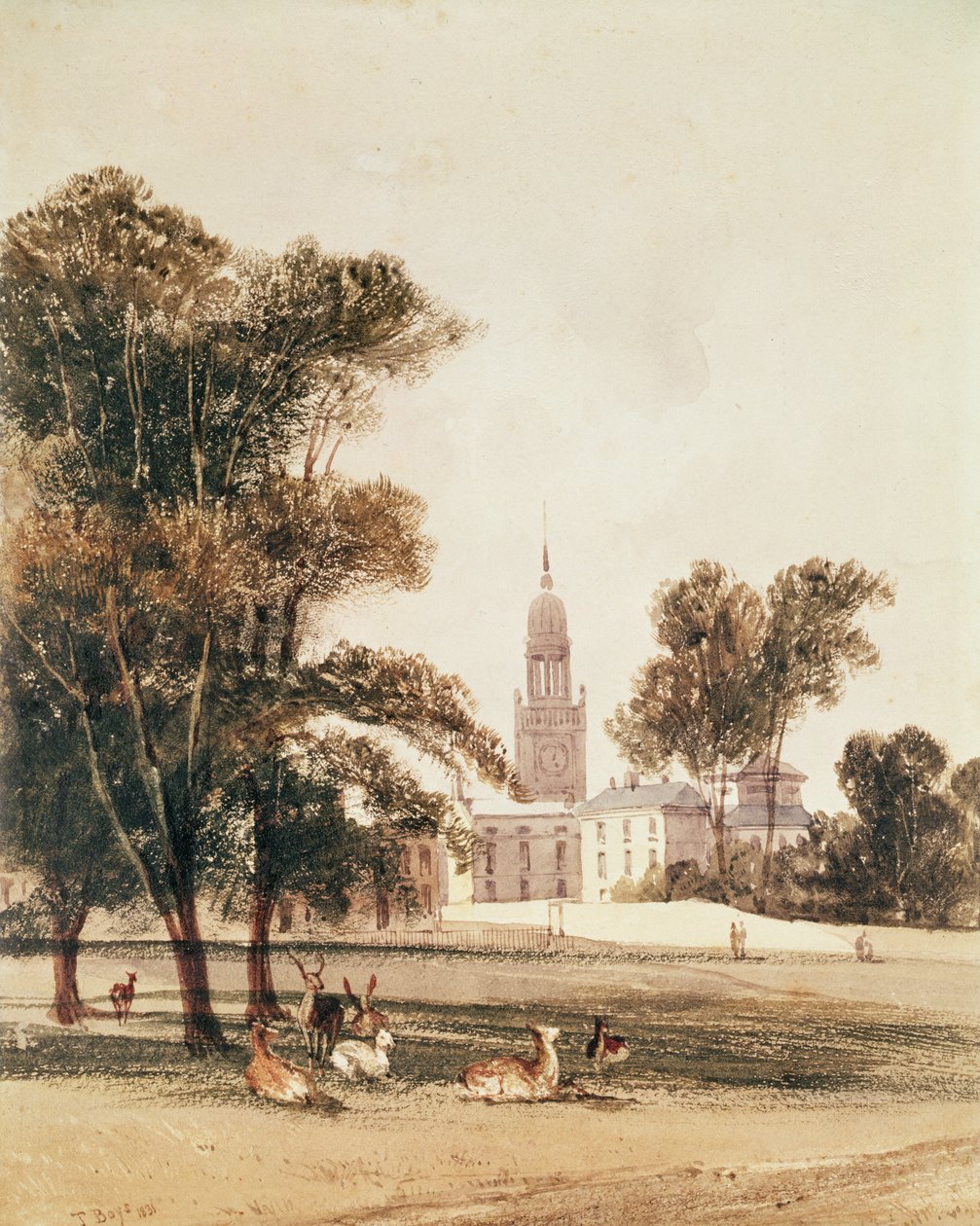 A igreja de St Alphage do parque, Greenwich, 1831 de Thomas Shotter Boys