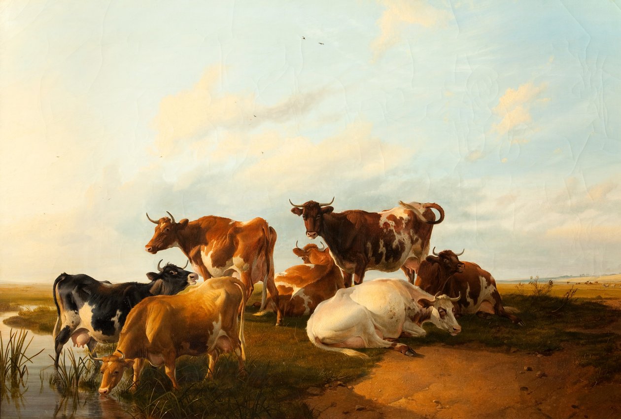 Noite nos prados, 1871 de Thomas Sidney Cooper