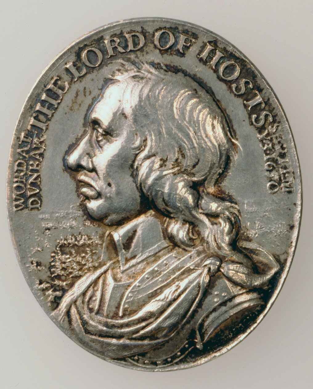 Medalha de Dunbar representando Oliver Cromwell (1599-1658) 1650 (anverso) (prata) (para reverso ver 168066) de Thomas Simon