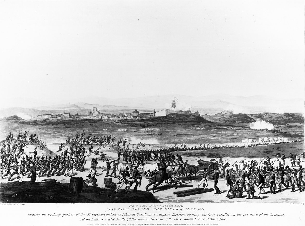 Badajos durante o cerco de junho de 1811, gravado por Charles Turner, 1812 de Thomas Staunton St. Clair