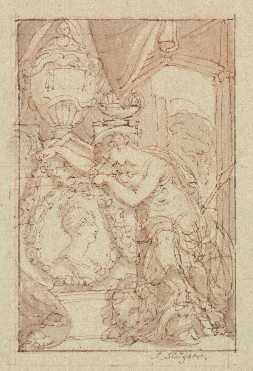 Sem título (caneta e tinta marrom no papel) de Thomas Stothard