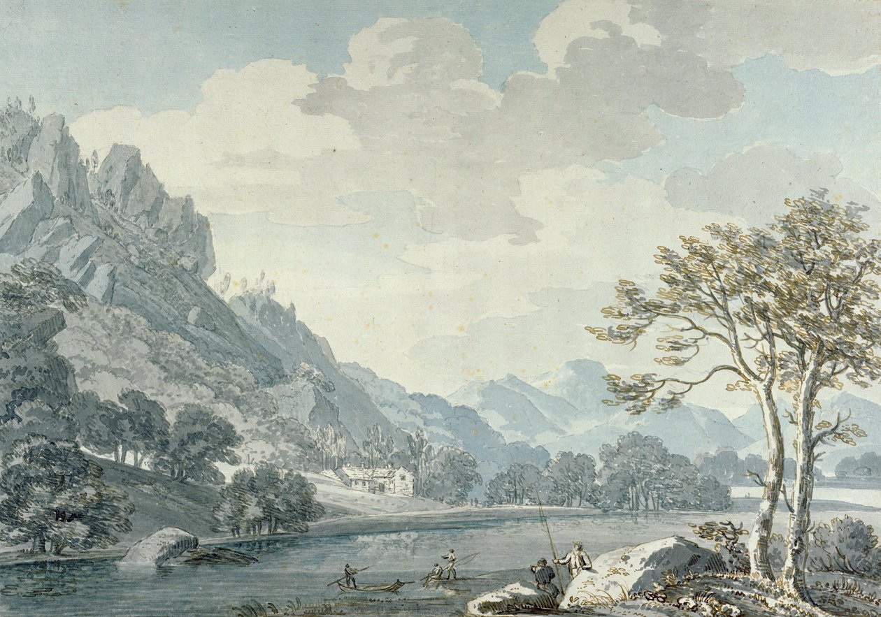 Vista de Ullswater da ponte de Pooley (wc no papel) de Thomas Sunderland