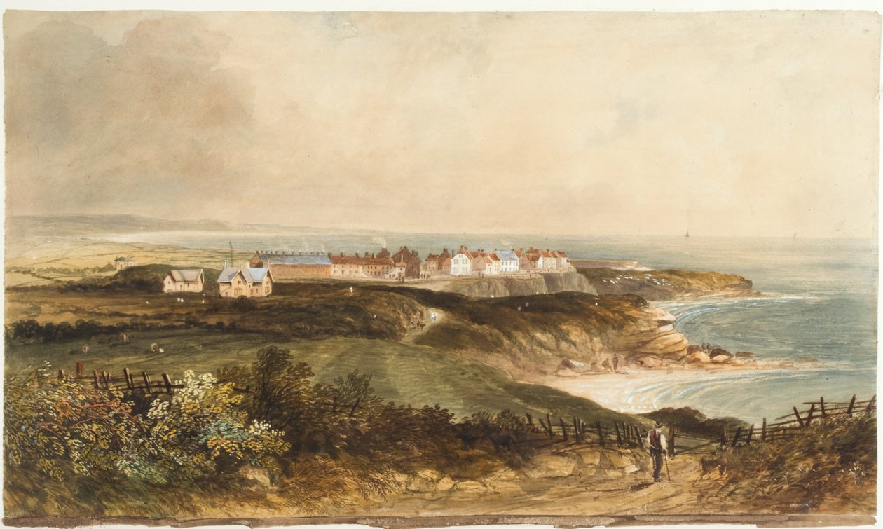 Cullercoats (bodycolour, lápis e wc no papel) de Thomas Thorpe