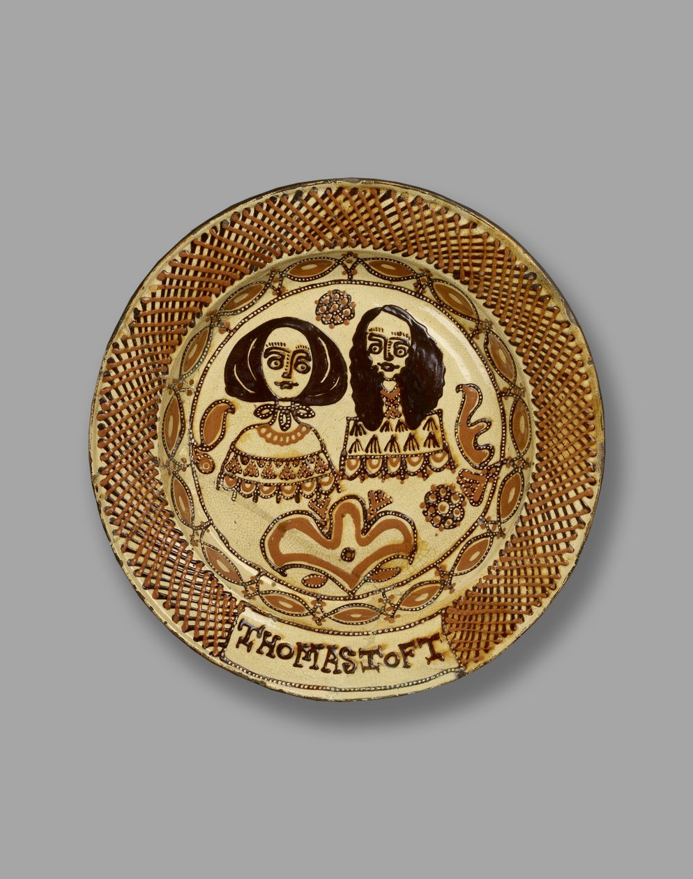Toft Dish, Staffordshire slipware, c.1670 (cerâmica pintada) de Thomas Toft