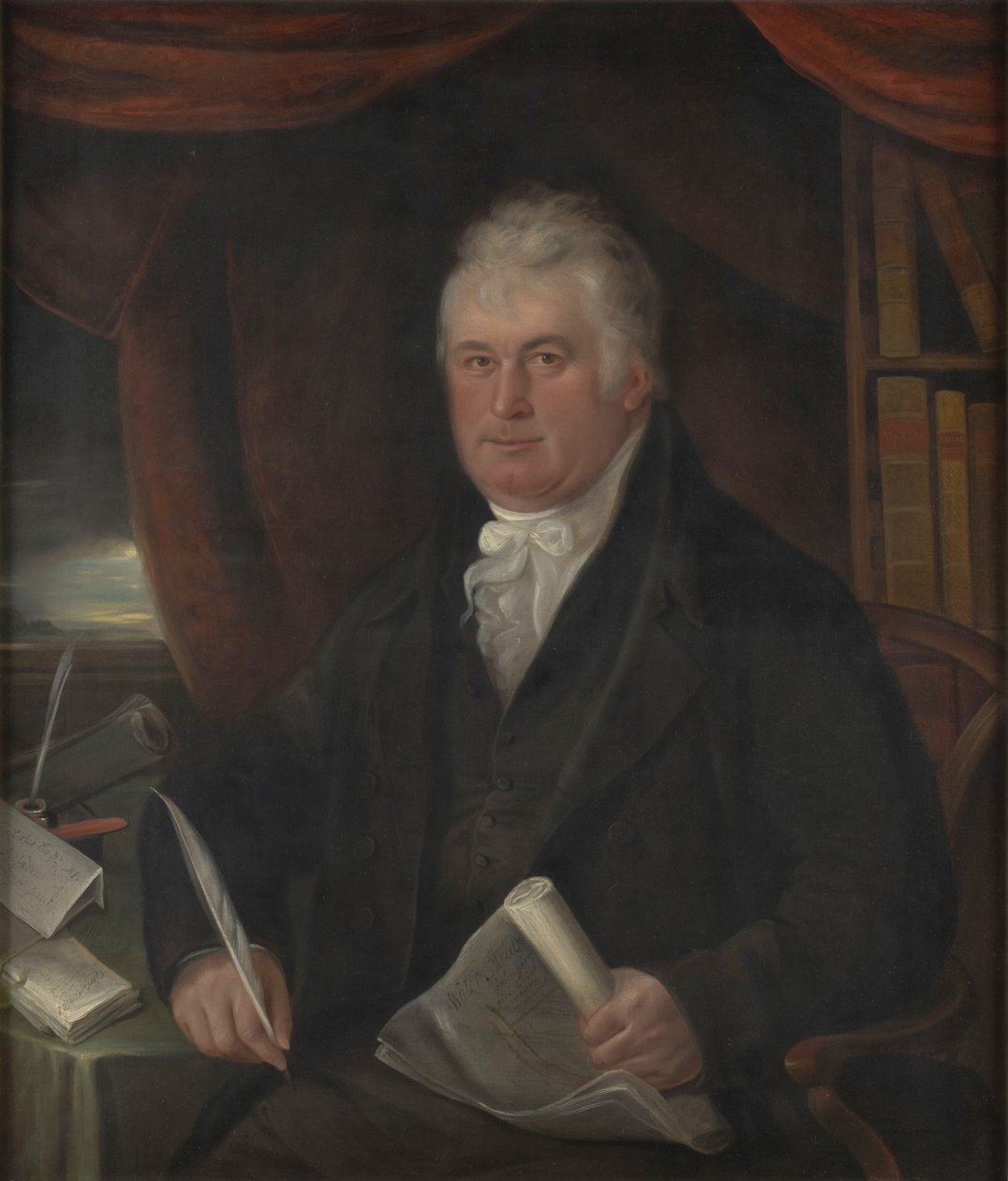 Retrato de Thomas Coke, 1º Conde de Leicester (sétima criação), político britânico e agrônomo (1754-1842) de Thomas Weaver