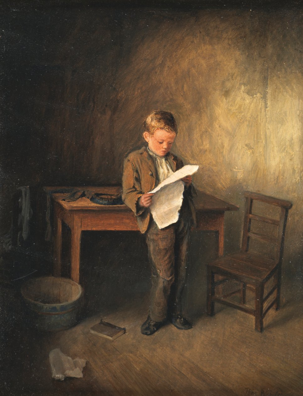 Lendo as Notícias, 1856-1886 de Thomas Webster