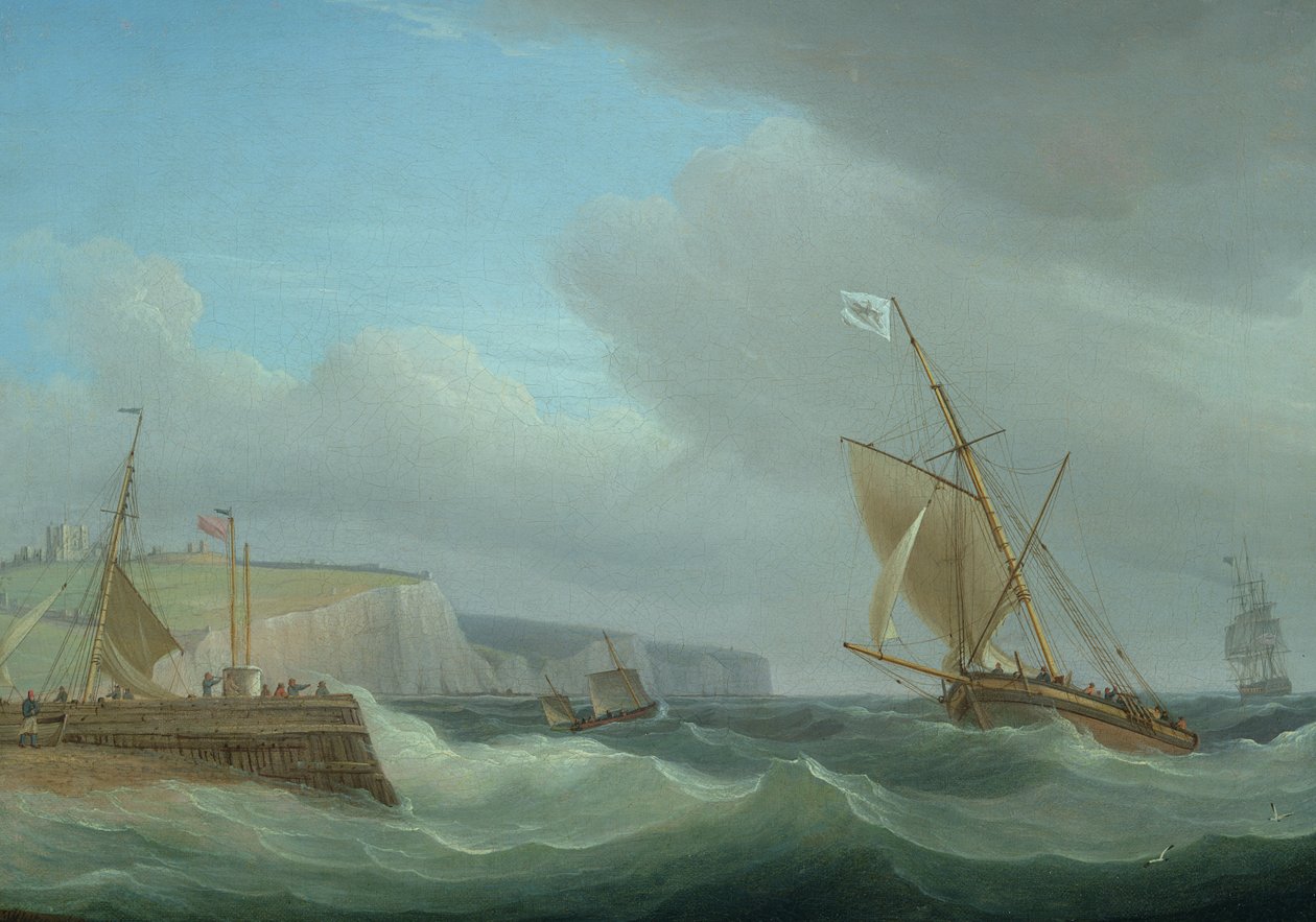 Envio fora de Dover, c.1760 (veja 444855 para o par) de Thomas Whitcombe