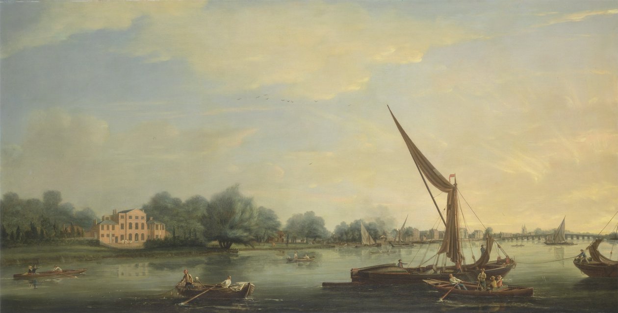 O Tamisa no Chelsea, 1784 de Thomas Whitcombe