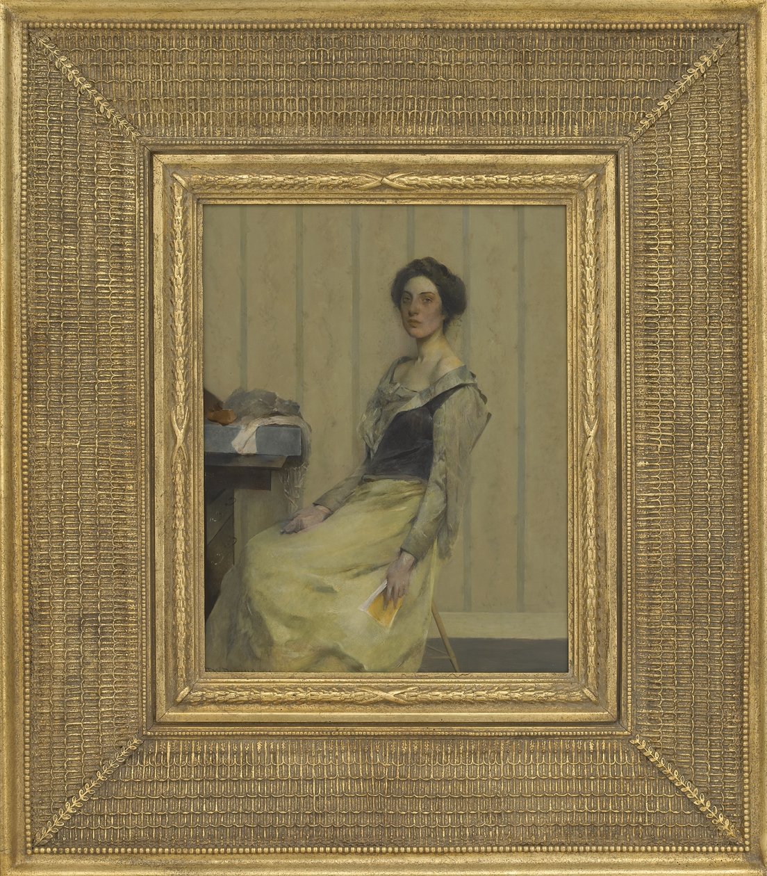 La Comedienne, 1906 (óleo sobre painel de madeira) de Thomas Wilmer Dewing