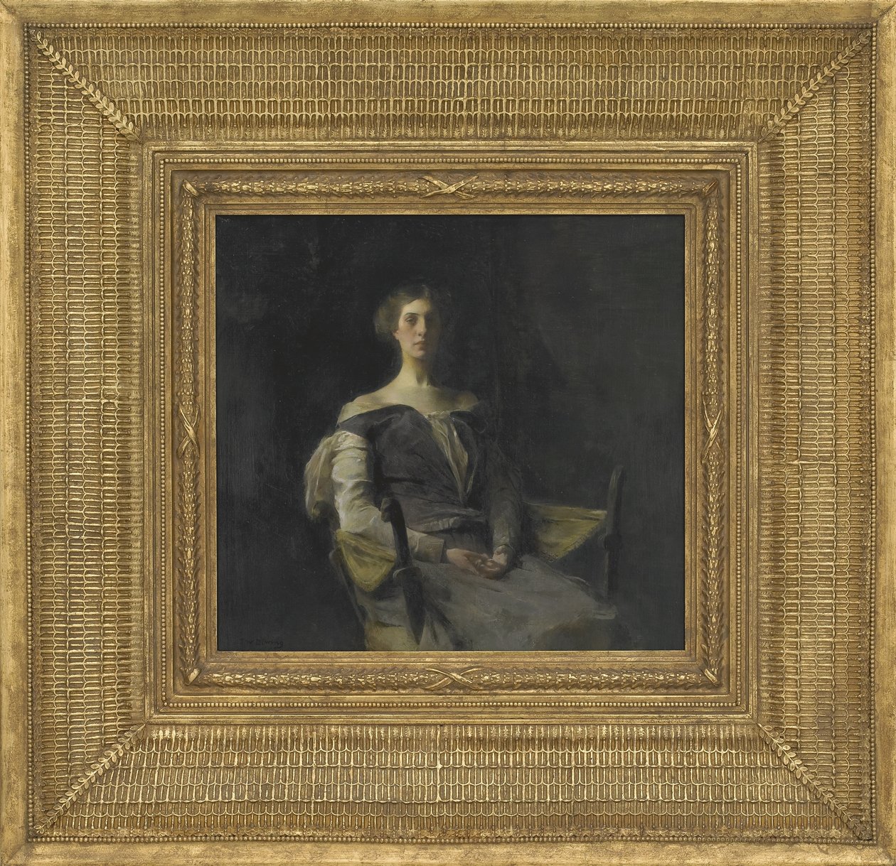 Retrato de uma menina, 1905 (óleo no painel de madeira) de Thomas Wilmer Dewing