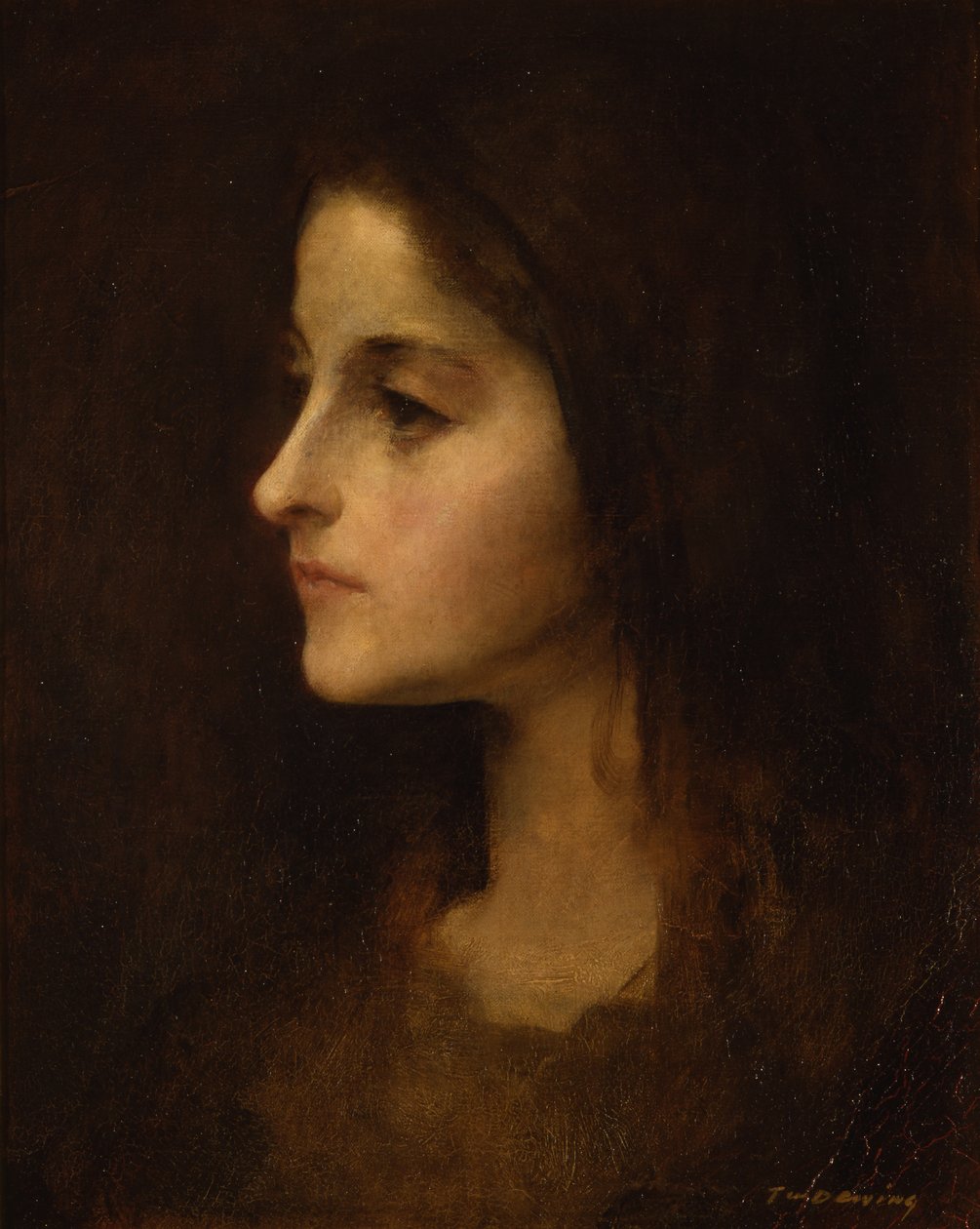 Retrato de uma jovem garota, c.1890 de Thomas Wilmer Dewing