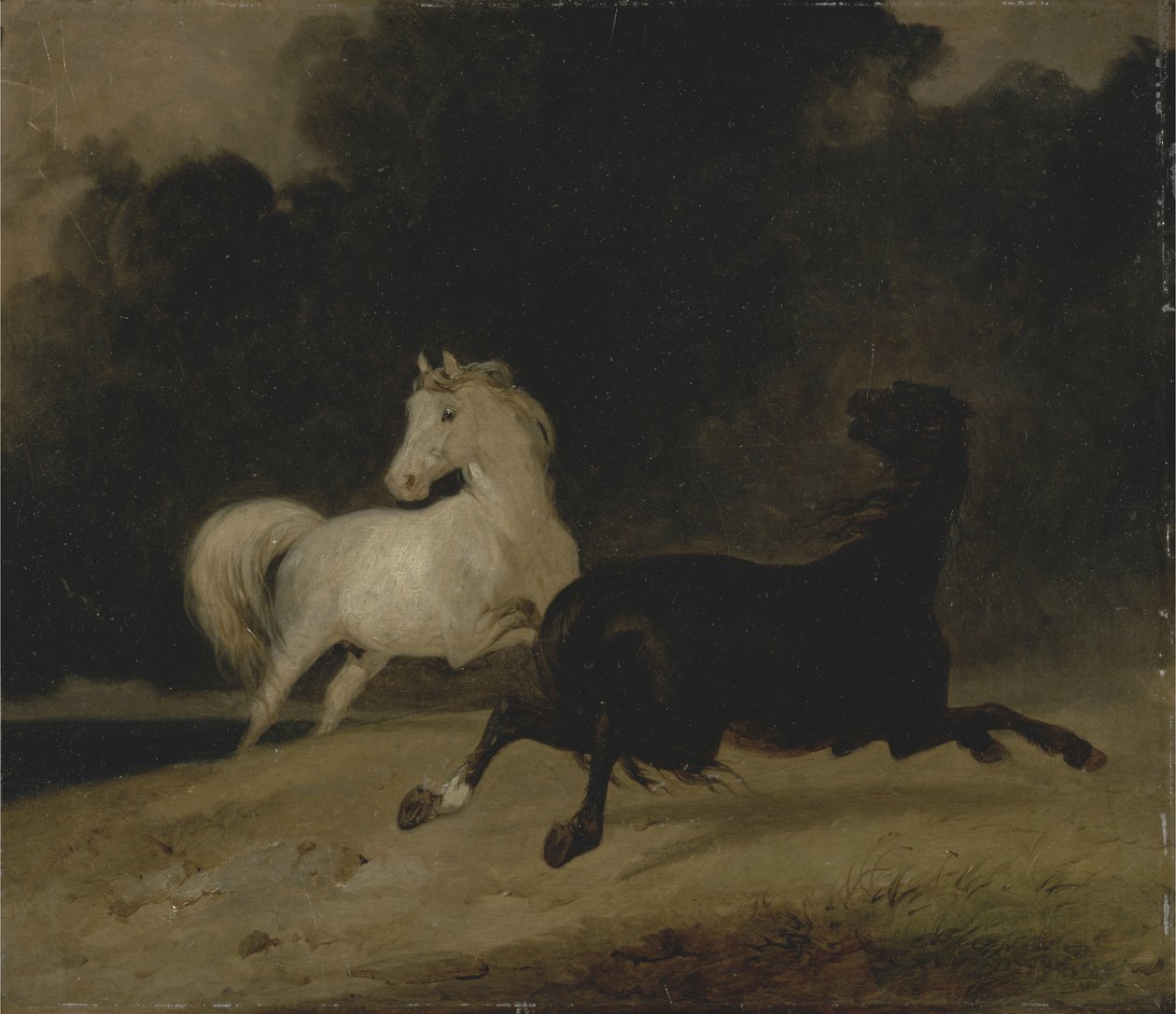 Cavalos em uma tempestade, 1823 de Thomas Woodward