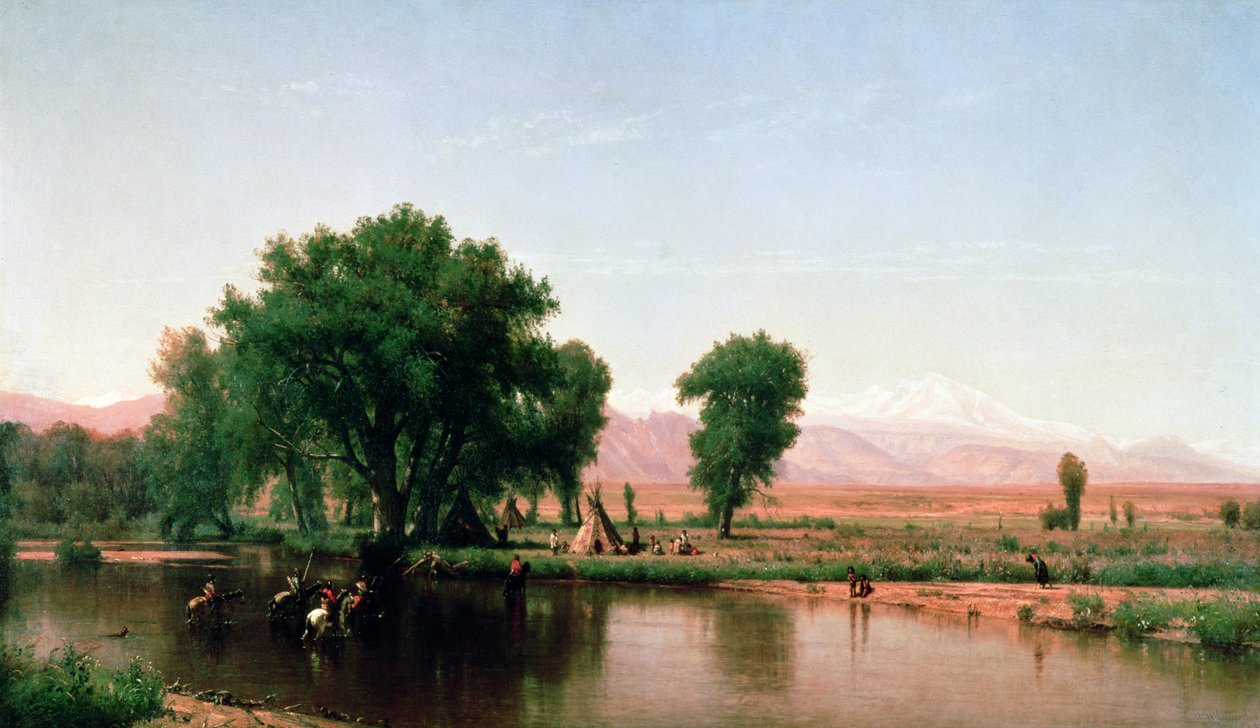Cruzando o Ford, rio Platte, Colorado de Thomas Worthington Whittredge