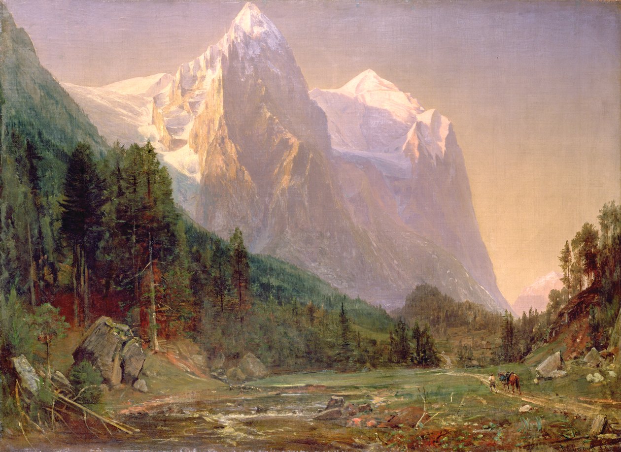 Nascer do sol no Wetterhorn, 1858 de Thomas Worthington Whittredge