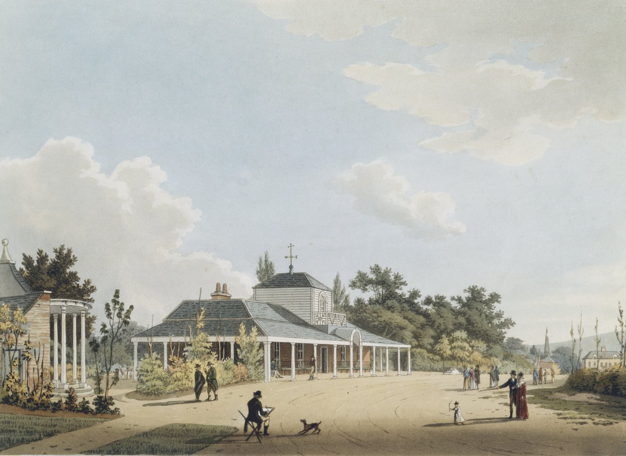O quarto da bomba de Montpelier, Cheltenham, gravado por John Bluck, 1813 (aquatint) de Thomas after Hulley