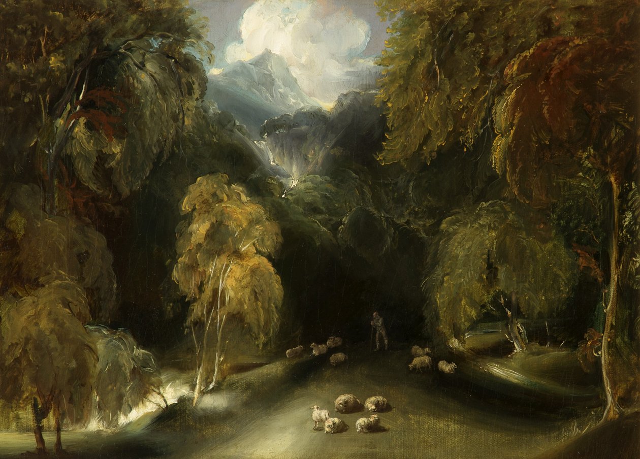 Uma visão de Dovedale, olhando em direção a Thorpe Cloud de Thomas attr. to Lawrence