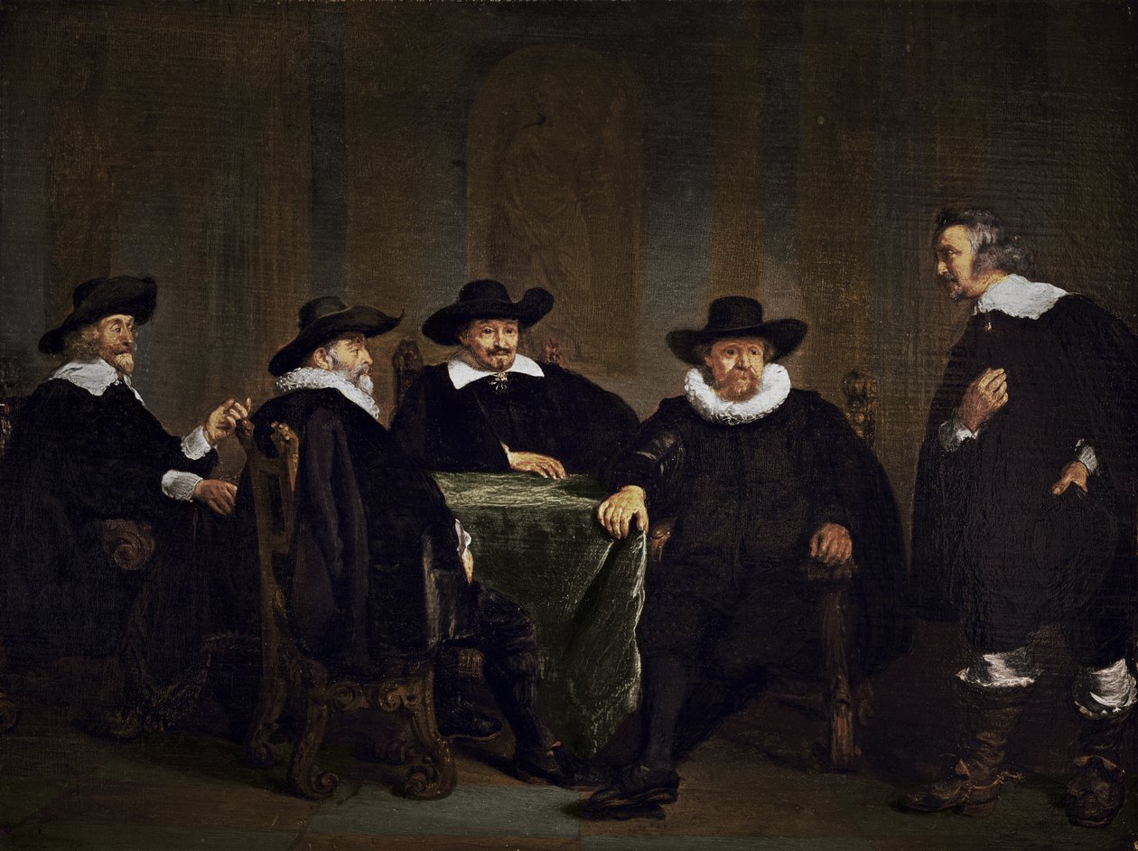 Os quatro burgomestres de Amsterdã Aprendizagem da chegada de Maria de &39;Medici em 1 de setembro de 1638, 1638 de Thomas de Keyser