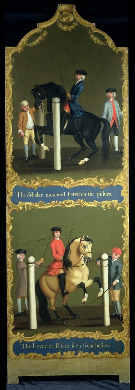 &39;O Estudioso Montado entre os Pilares&39; (em cima) e &39;O Levee ou Pesade Visto de Antes&39; (em baixo), c.1750 de Thomas, of Pall Mall Butler