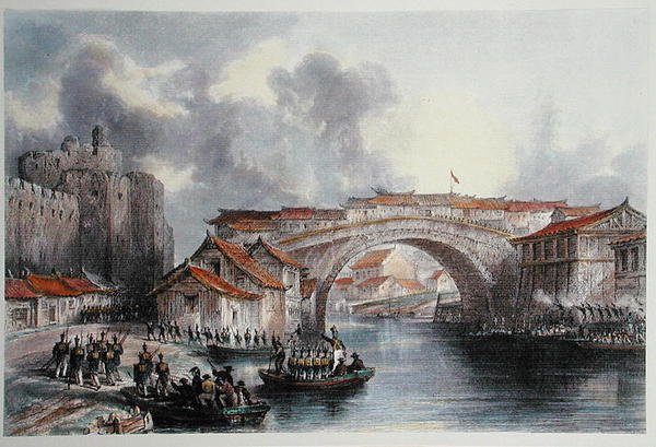 Porta oeste de Ching Keang Foo, c.1850 (cor litho) (versão a cores de 367544) de Thomas (after) Allom