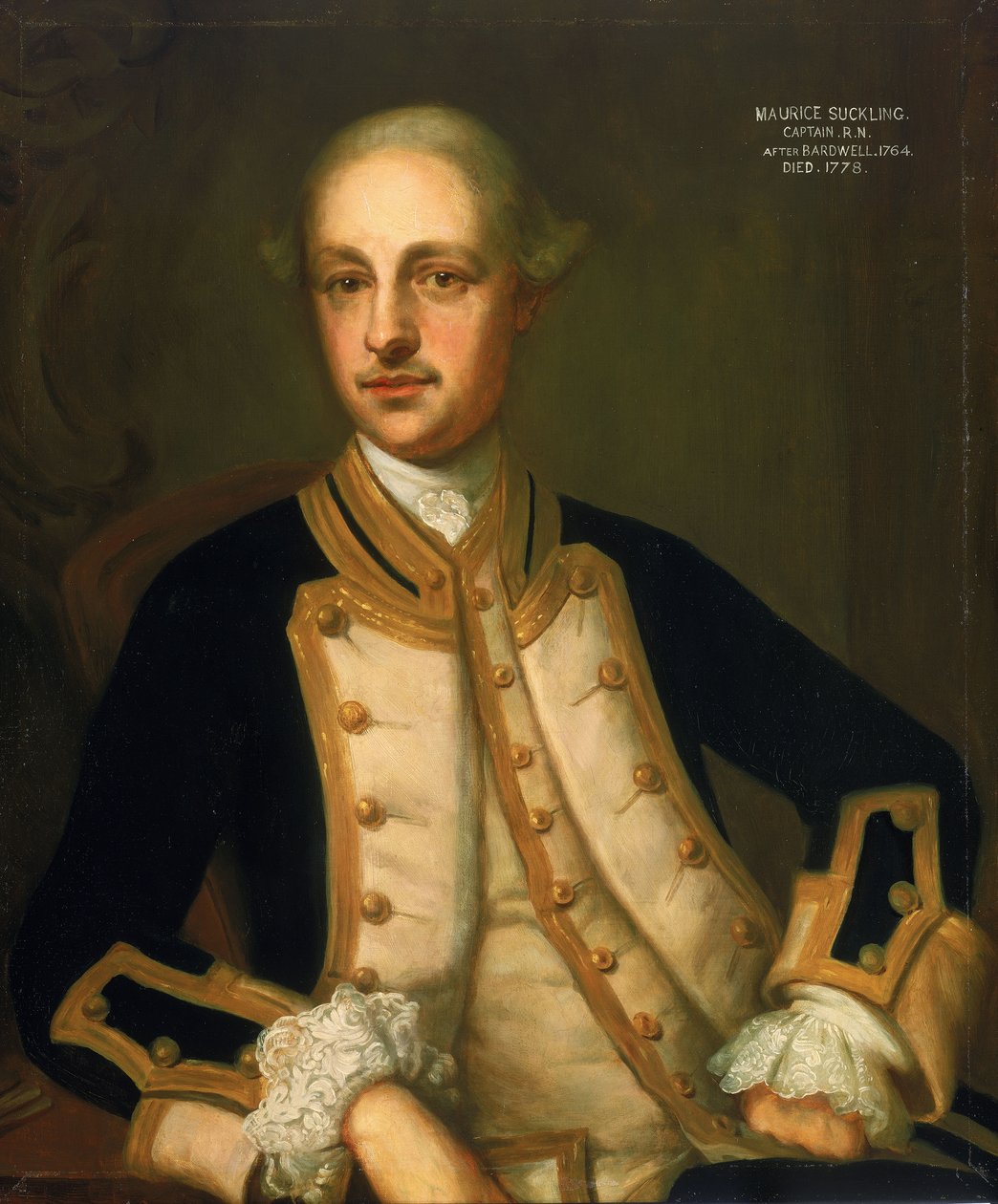 Capitão Maurice Suckling (1725-1778) de Thomas (after) Bardwell