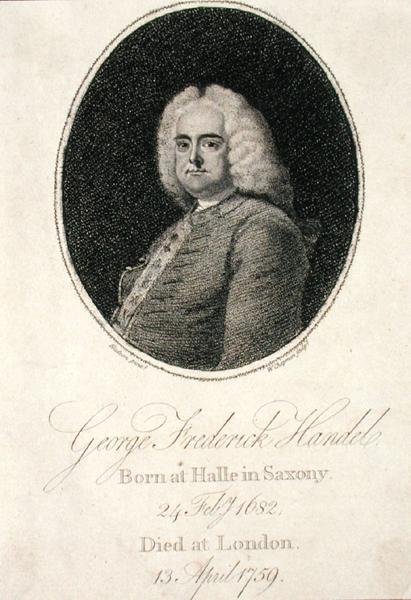 George Frederick Handel (1685-1759) gravado por W. Chapman (gravura) de Thomas (after) Hudson