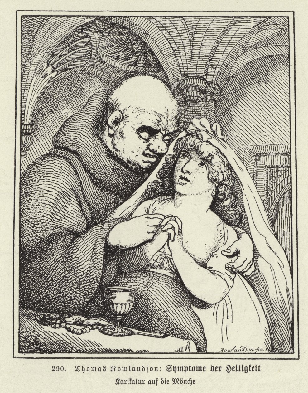 Sintomas de santidade (litografia) de Thomas (after) Rowlandson