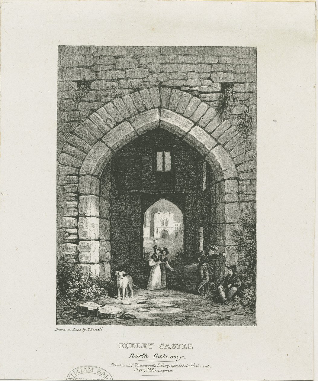 Castelo de Dudley - Porta Norte: gravura, nd [?19 cent] (estampado) de Thomas (after) Underwood