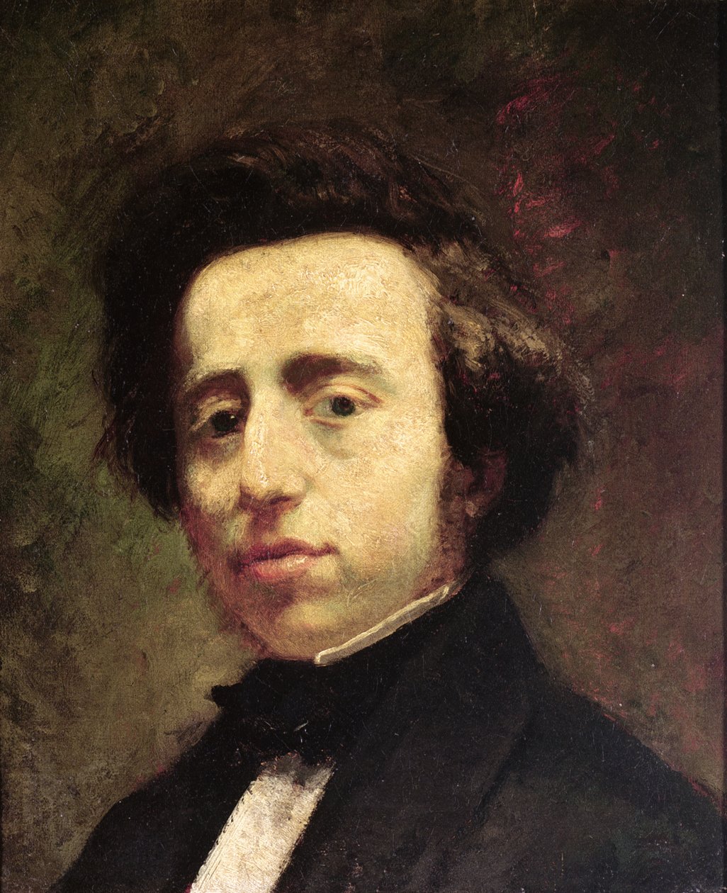 Retrato de Frederic Chopin (1810-49) (óleo sobre tela) de Thomas (attr. to) Couture