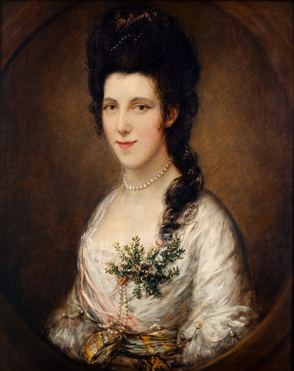 Retrato de uma Senhora (óleo sobre tela) de Thomas (attr. to) Gainsborough