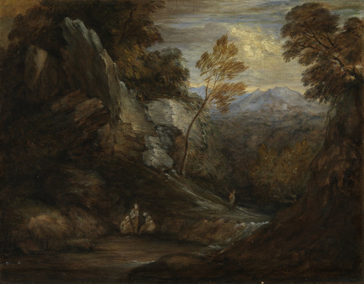 Paisagem Imaginária, c1880-1920 (óleo sobre papel sobre tela) de Thomas (follower of) Gainsborough