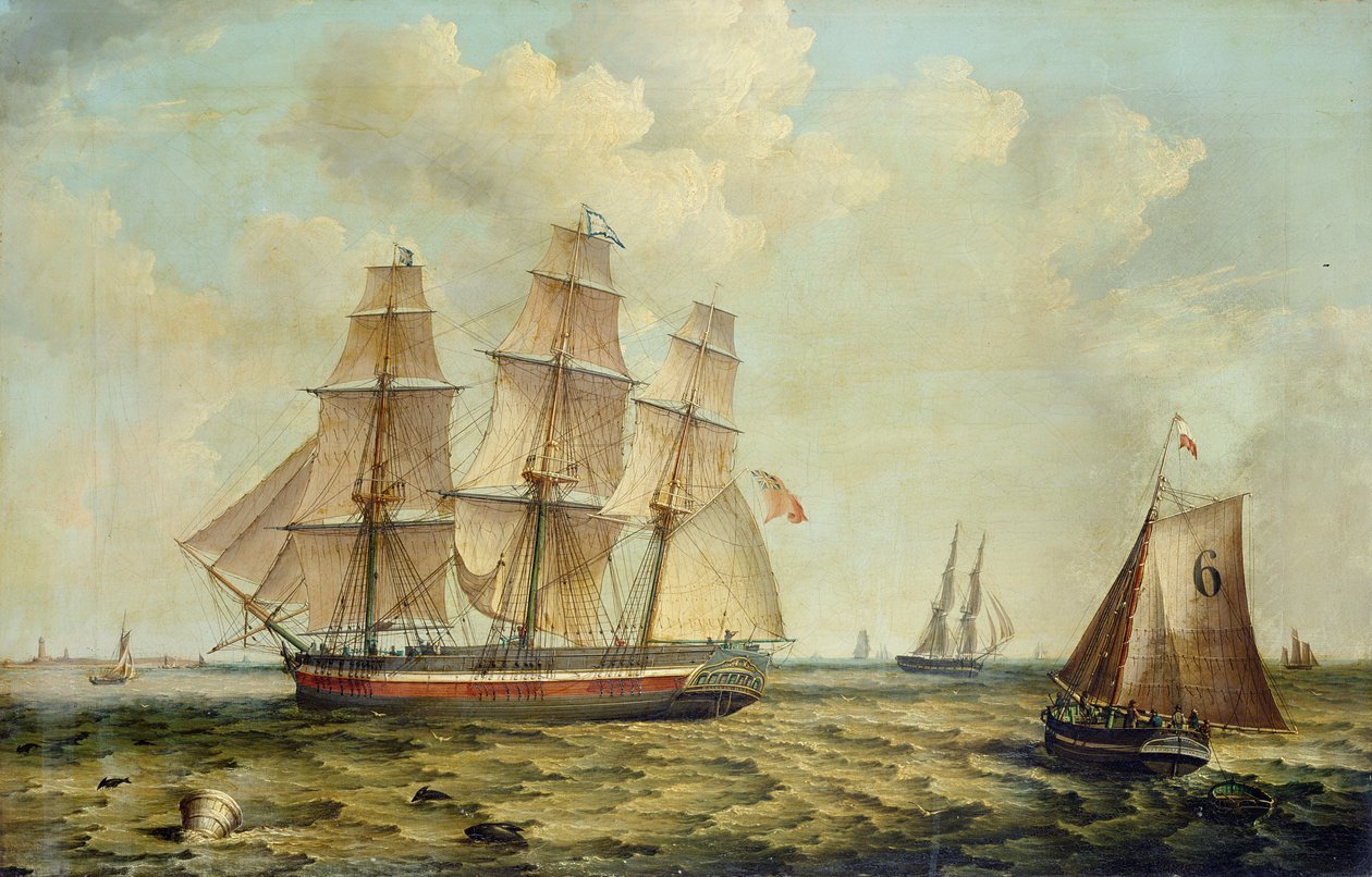 Barco de três mastros "Halcyon" de Hull de Thomas A. Binks