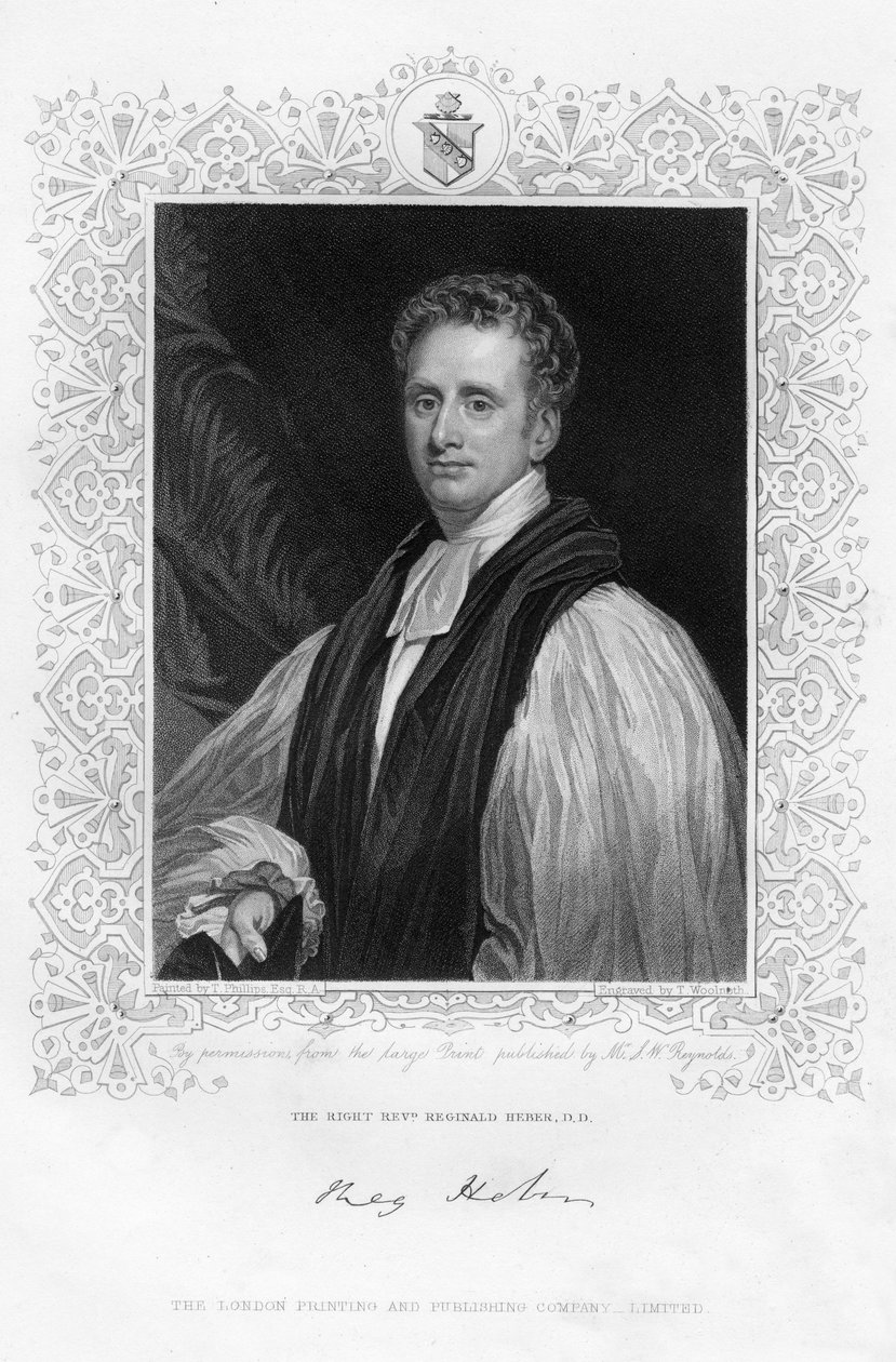 Reginald Heber 1783-1826, Bispo de Calcutá, século XIX. de Thomas A. Woolnoth