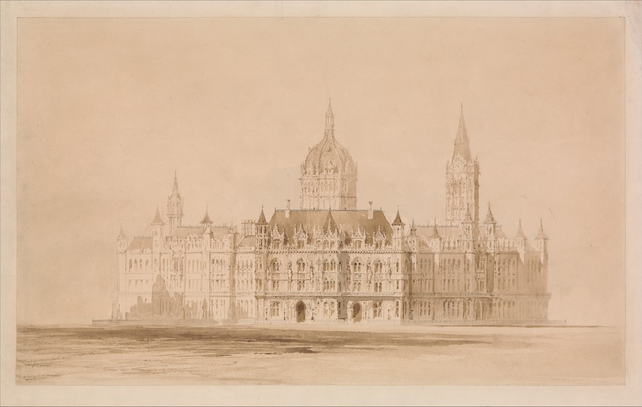 Projecto de concurso para a Câmara Municipal de Manchester de Thomas Allom