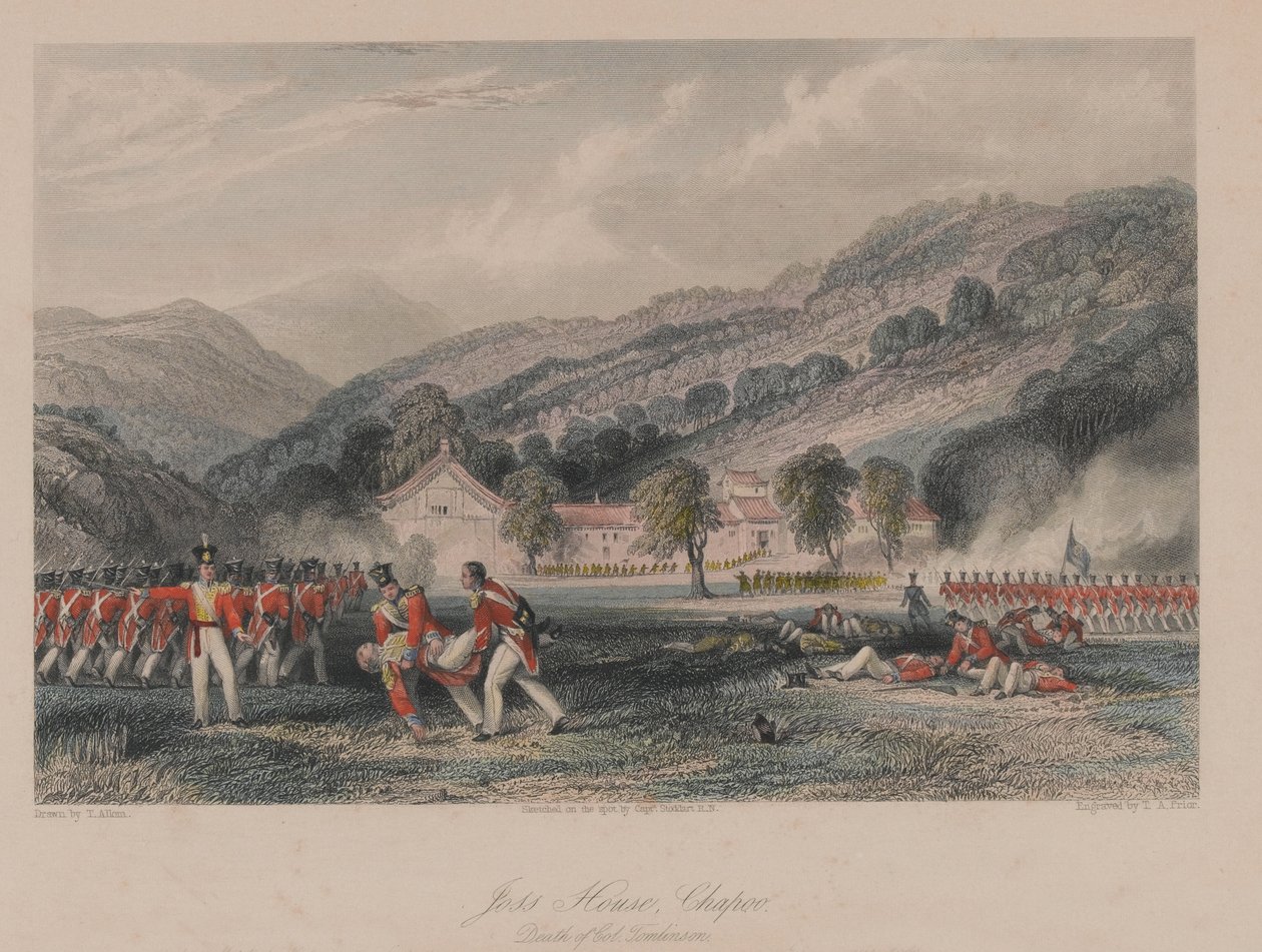  Joss House, Chapoo [sic], Death of Coronel Tomlinson , 1842 de Thomas Allom