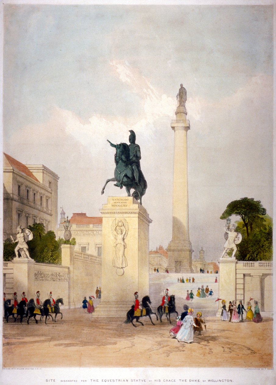 The Mall e Waterloo Place, Westminster, Londres, c1845 de Thomas Allom