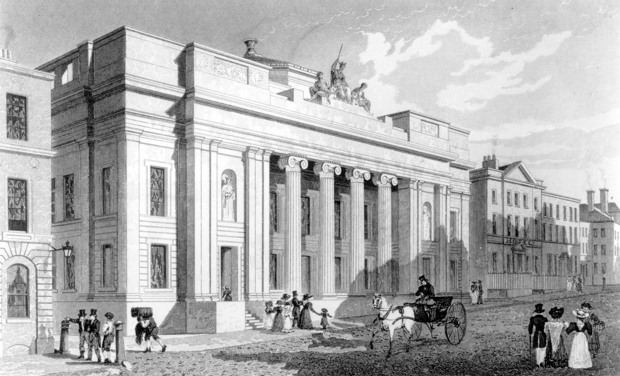 A Câmara Municipal, Manchester, gravada por Richard Winkles, 1829 de Thomas Allom