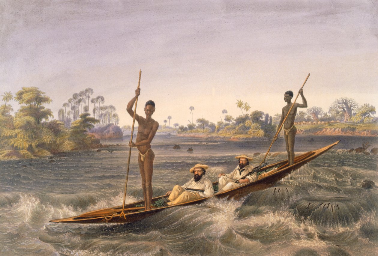 Zanjueelah, o barqueiro das corredeiras, pub. 1865. de Thomas Baines
