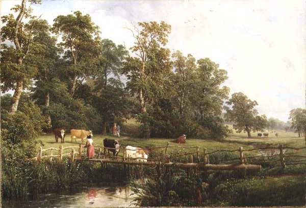 Uma ponte rústica, Stoneleigh Park de Thomas Baker