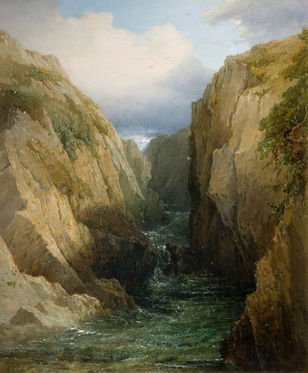 Desfiladeiro e rio na Irlanda, 1860. de Thomas Baker