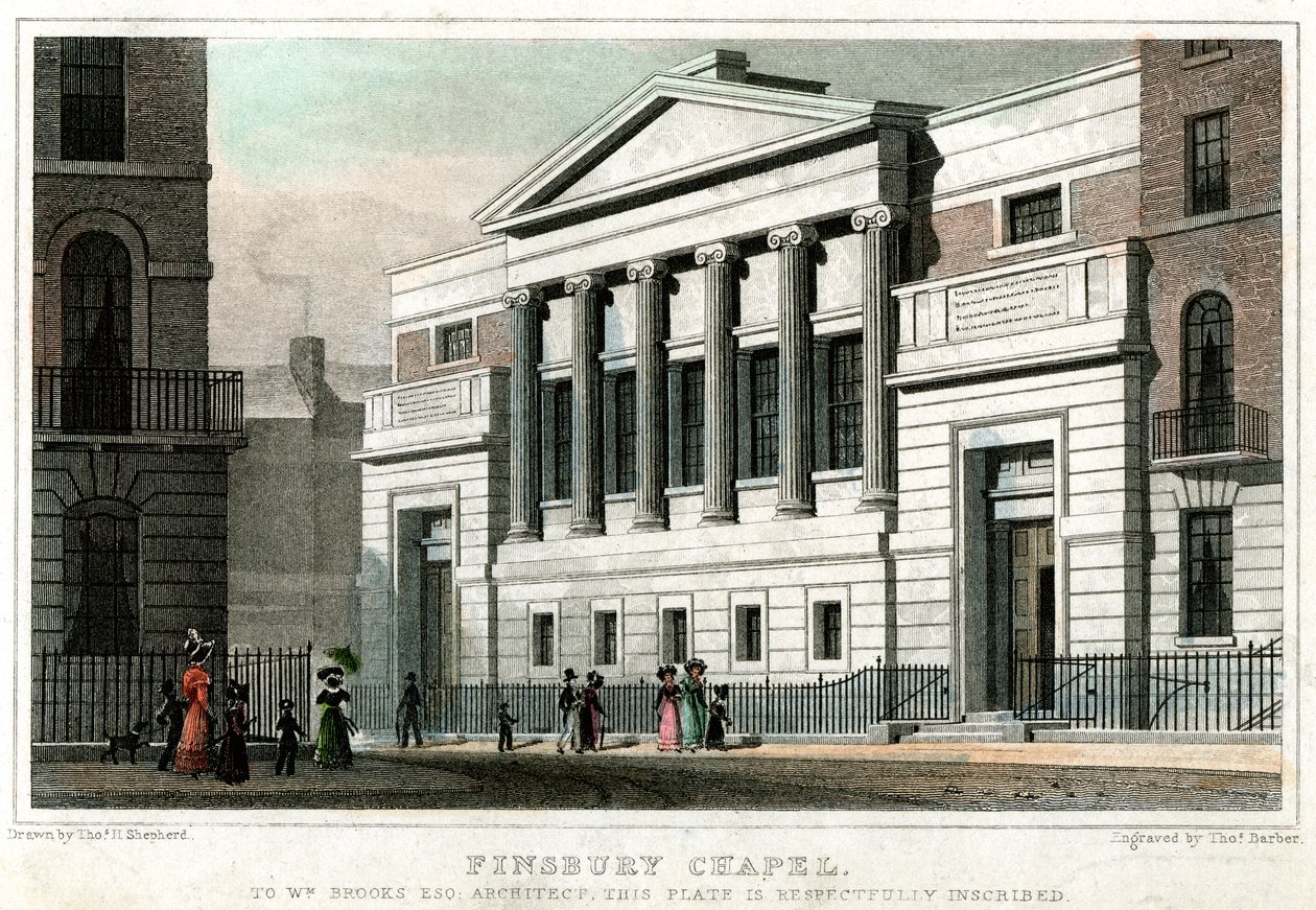 Capela de Finsbury, cidade de Londres, 1827. de Thomas Barber