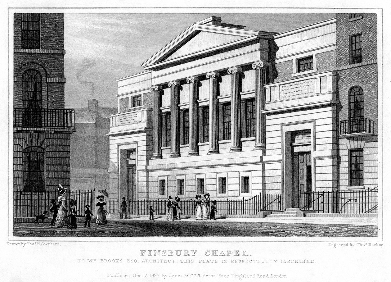 Capela de Finsbury, Islington, Londres, 1827. de Thomas Barber