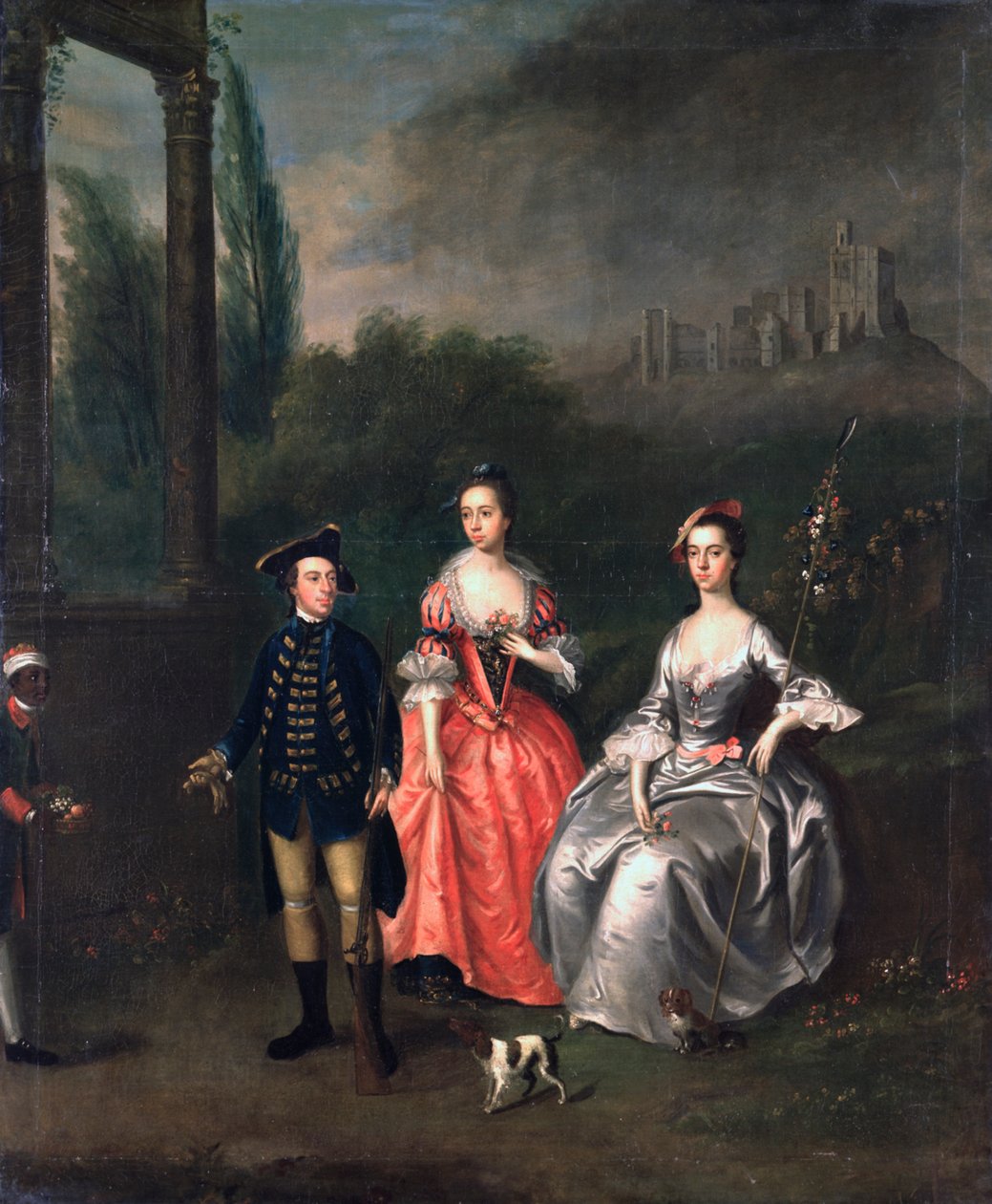 Retrato do capitão Fenwick, sua esposa Isabella Orde e sua irmã Ann, c.1746 de Thomas Bardwell