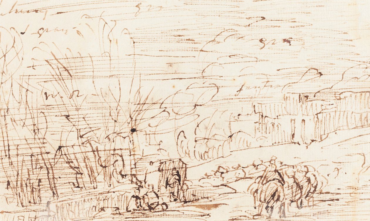 Figuras em uma paisagem [verso] de Thomas Barker