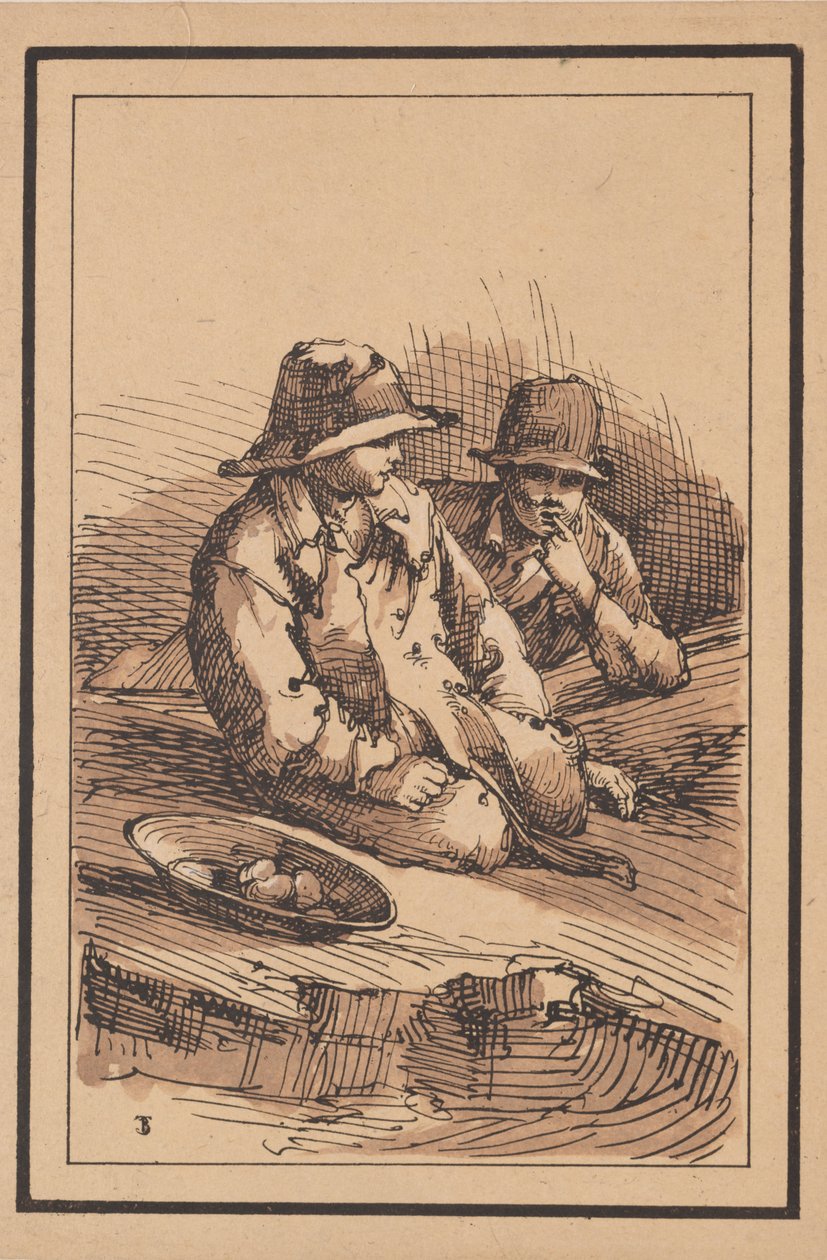 Figuras rústicas: Dois meninos, 1801. de Thomas Barker