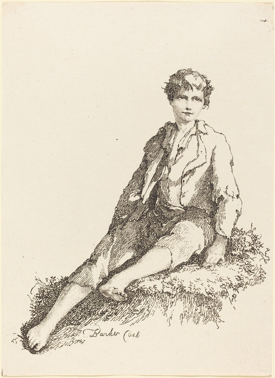 Menino sentado, 1803. de Thomas Barker