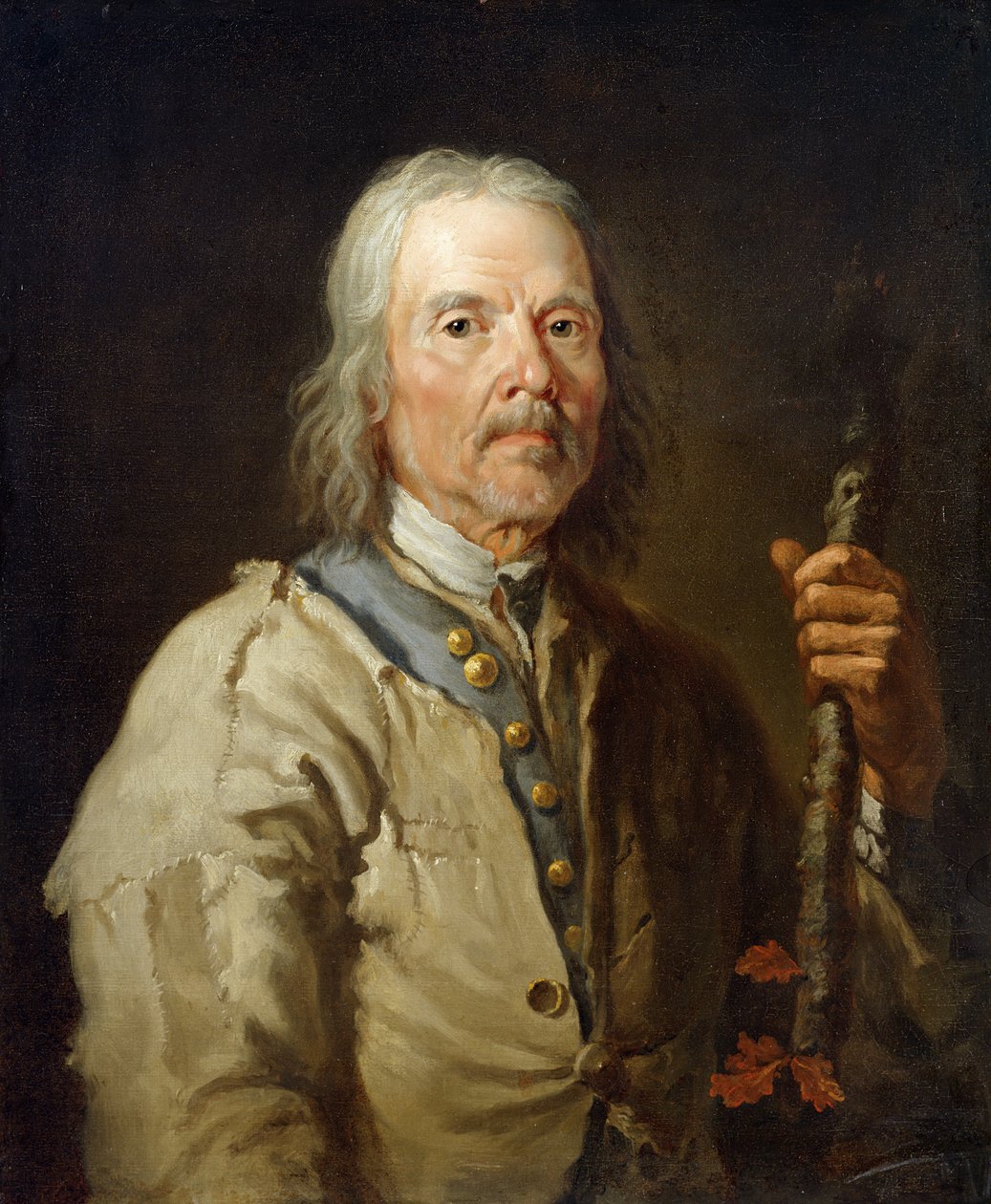 Man Holding a Staff, c.1800 (óleo sobre tela) de Thomas Barker of Bath