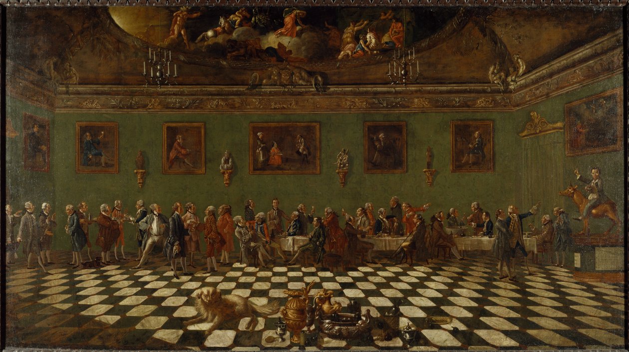 A Casa do Clube Inglês em Florença (óleo sobre tela) de Thomas and Batoni Pompeo Girolamo Patch
