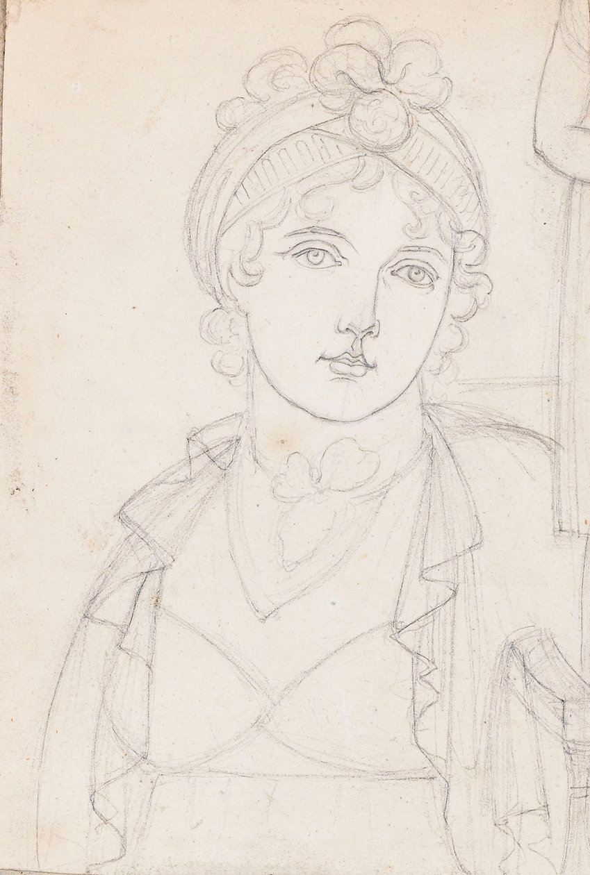 Um retrato de Emma Hamilton de frente e de ombros de Thomas Baxter